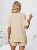 Notched Short Sleeve and Shorts Lounge Set.