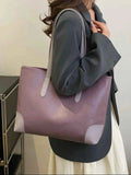 Medium PU Leather Tote Bag.