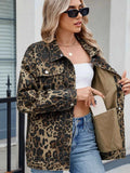 Leopard Print Oversized Denim Jacket.