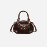 Plaid Print Crossbody Bag.