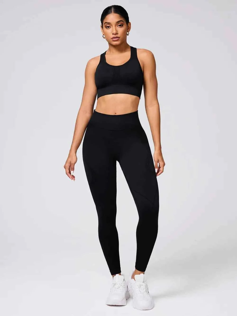 Round Neck Wide Strap Tank and Leggings Active Set.