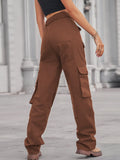High-Waisted Multi-Pocket Cargo Jeans.