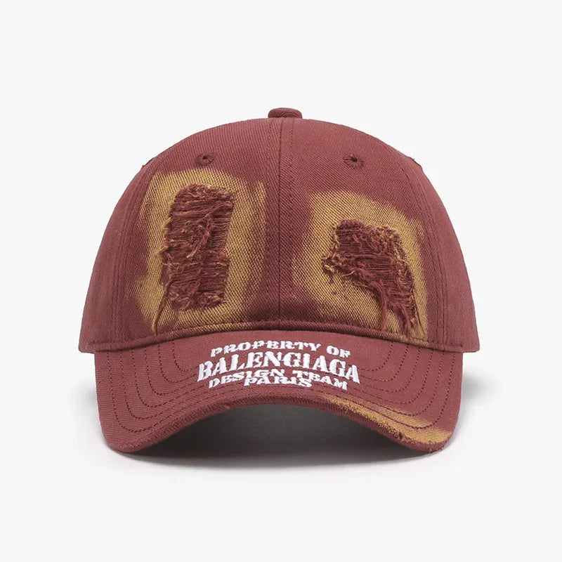 Distressed Cotton Baseball Cap.