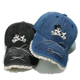 Adjustable Dog Bow Baseball Cap - 100% Cotton.