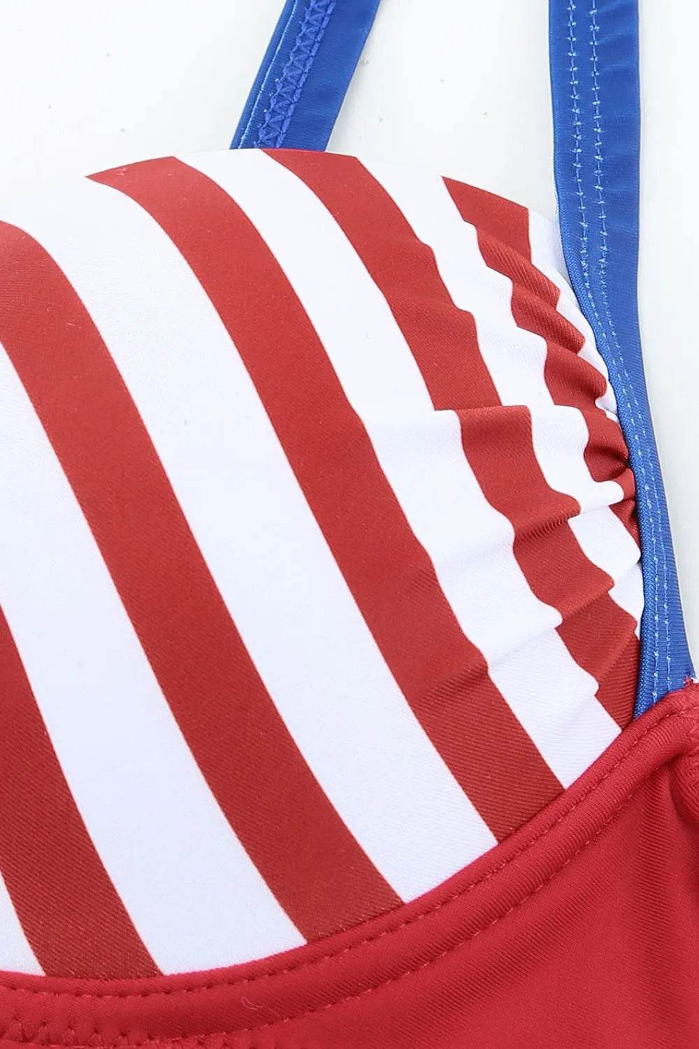 Printed Ruched Bikini Set.