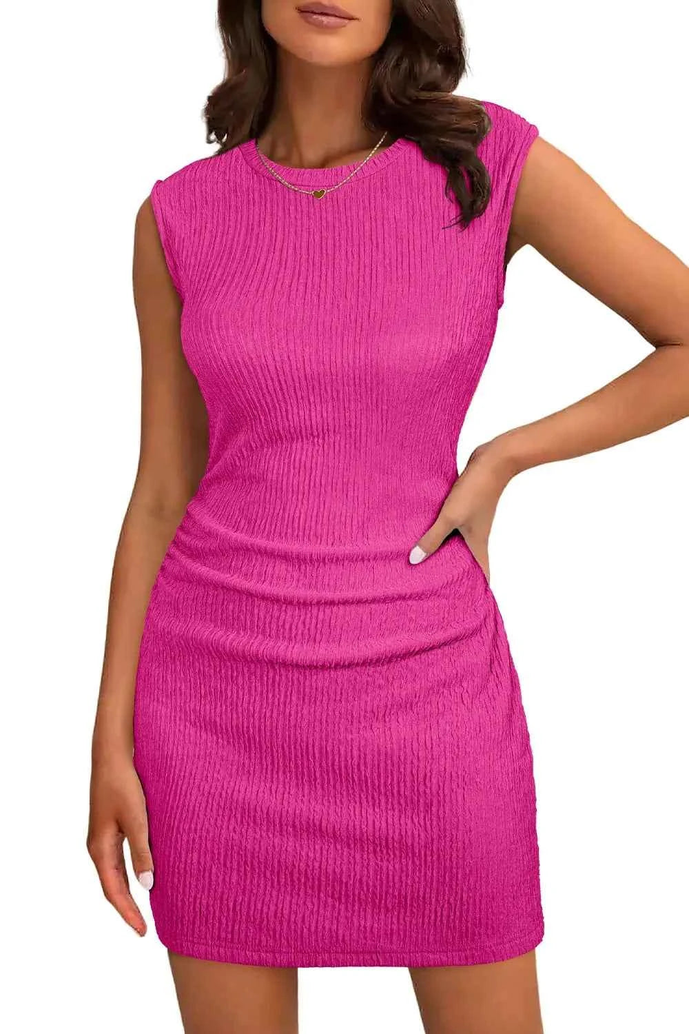 Sleeveless Ribbed Bodycon Dress.