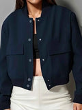 Plus Size Cropped Snap Down Jacket.