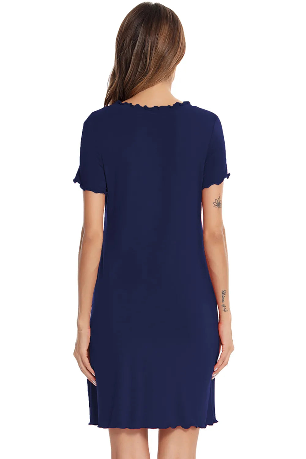 Round Neck Short Sleeve Lounge Dress.
