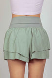 V-Shaped High Waist Layered Active Shorts.