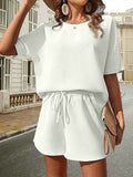 Waffle Knit Top and Shorts Set for Ultimate Comfort and Style - EBYNN