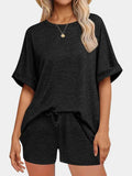 Round Neck T-Shirt and Shorts Set for Comfortable Everyday Wear - EBYNN