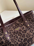 Large Leopard Print Polyester Tote Bag.