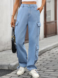 Casual Wide Leg Cargo Jeans.