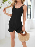 Knotted Hem Double Strap Dress.