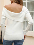 Asymmetrical One Shoulder Knit Top.