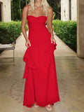 Sweetheart Neck Ruffled Maxi Cami Dress.