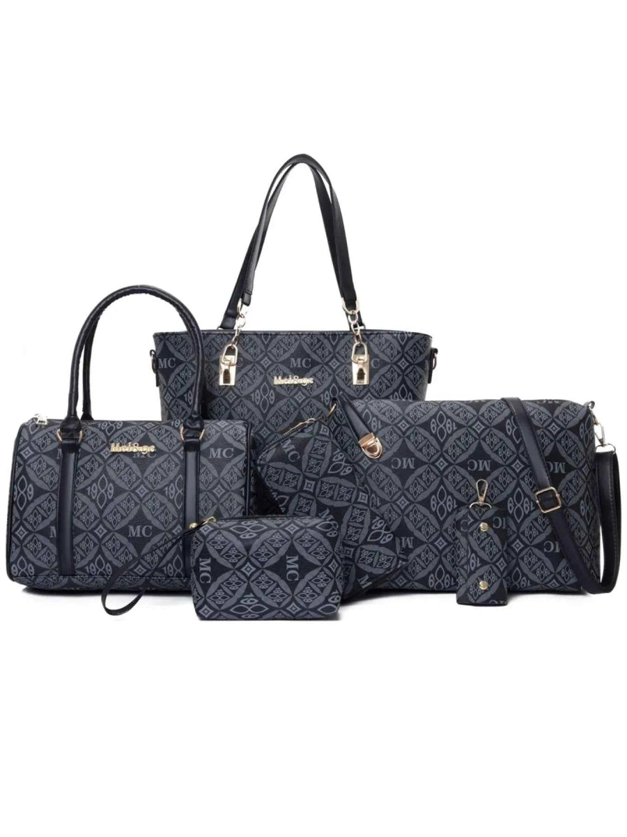 6-Piece Geometric Pattern Bag Set.