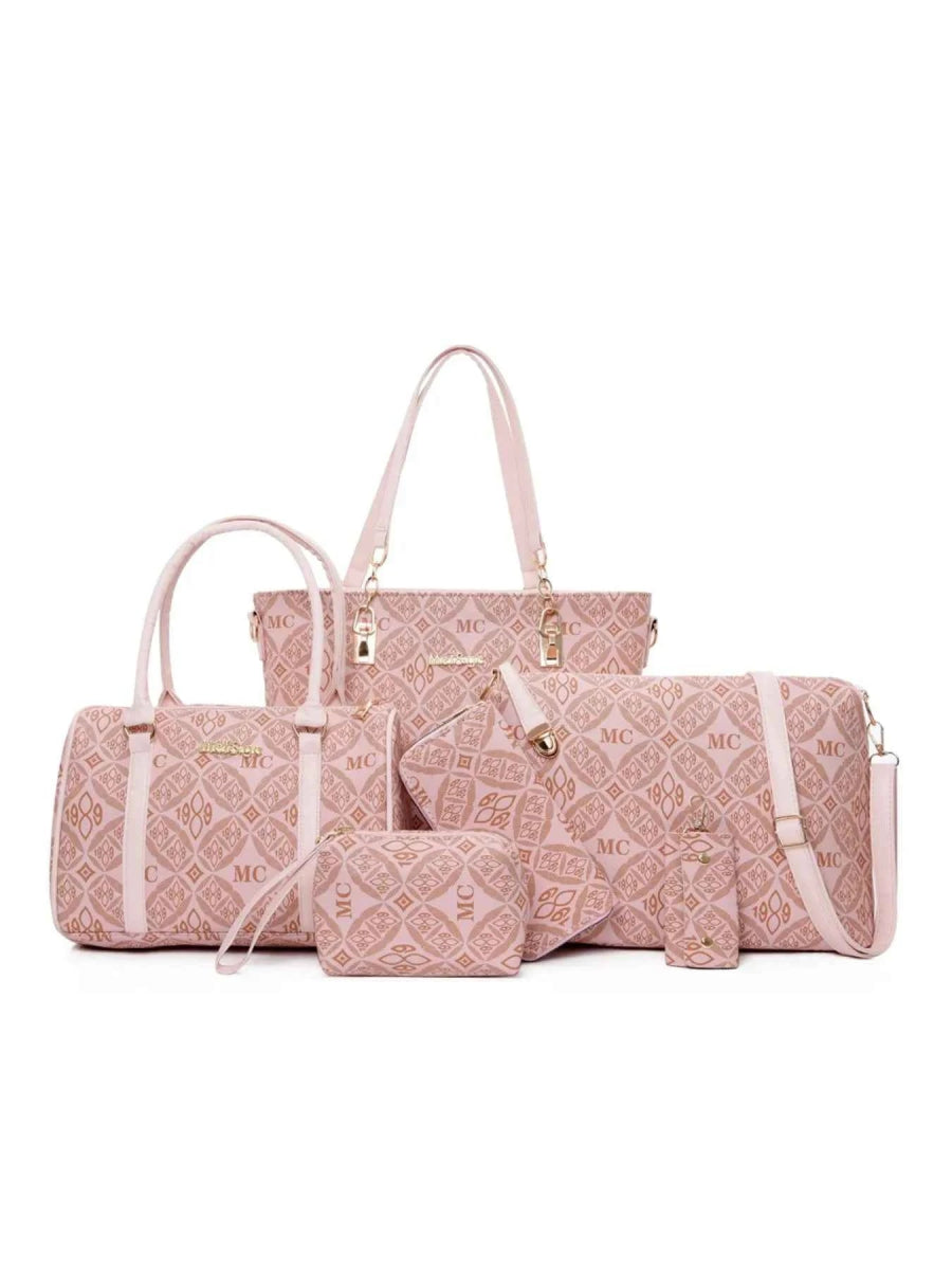 6-Piece Geometric Pattern Bag Set.