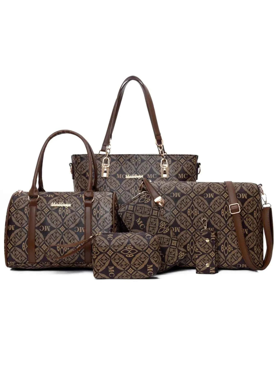 6-Piece Geometric Pattern Bag Set.