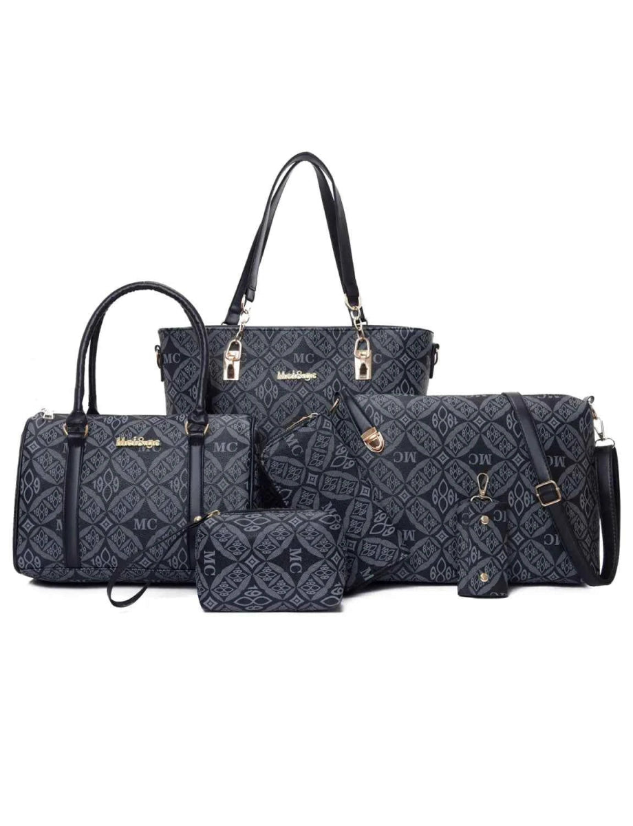 6-Piece Geometric Pattern Bag Set.