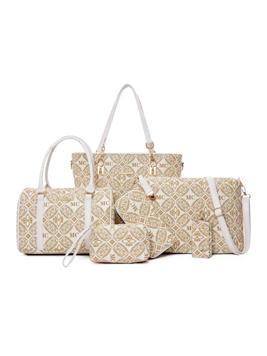 6-Piece Geometric Pattern Bag Set.