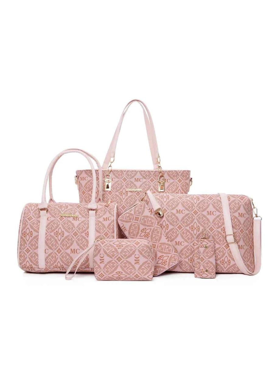 6-Piece Geometric Pattern Bag Set.