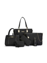 6-Piece Stylish Leather Textured Bag Set.