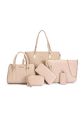 6-Piece Stylish Leather Textured Bag Set.