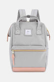 Himawari Contrast Waterproof Canvas Backpack with Side Pockets.