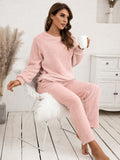 Ivy Lane Teddy Long Sleeve Top and Pants Lounge Set.