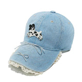 Adjustable Dog Bow Baseball Cap - 100% Cotton.