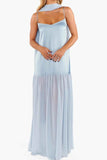 Adjustable Strap Maxi Cami Dress with Scarf.