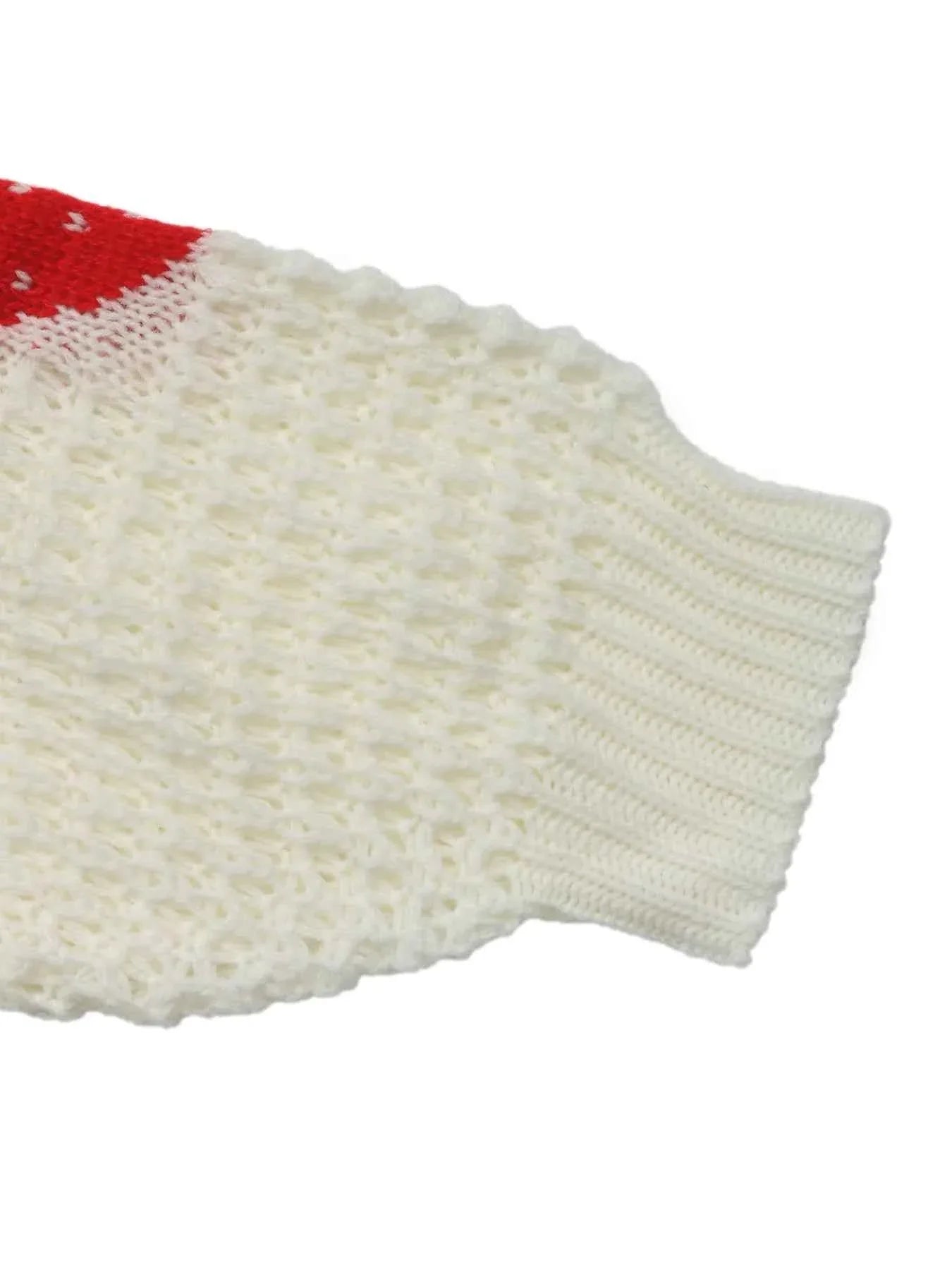 Strawberry Pattern V-Neck Button-Up Cardigan.