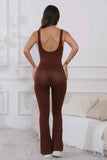 Scoop Neck Wide Strap Active Jumpsuit.