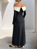 Side Slit Off-Shoulder Maxi Dress.
