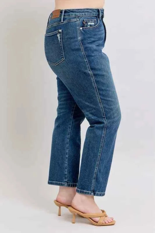 Judy Blue High Waisted Rigid Magic Straight Leg Jeans Plus Size.