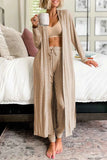 Open Front Long Sleeve Cardigan & Pants Lounge Set.