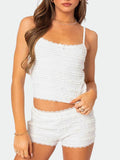 Lace Detail Cami and Shorts Set - EBYNN