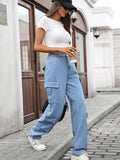 Casual Wide Leg Cargo Jeans.