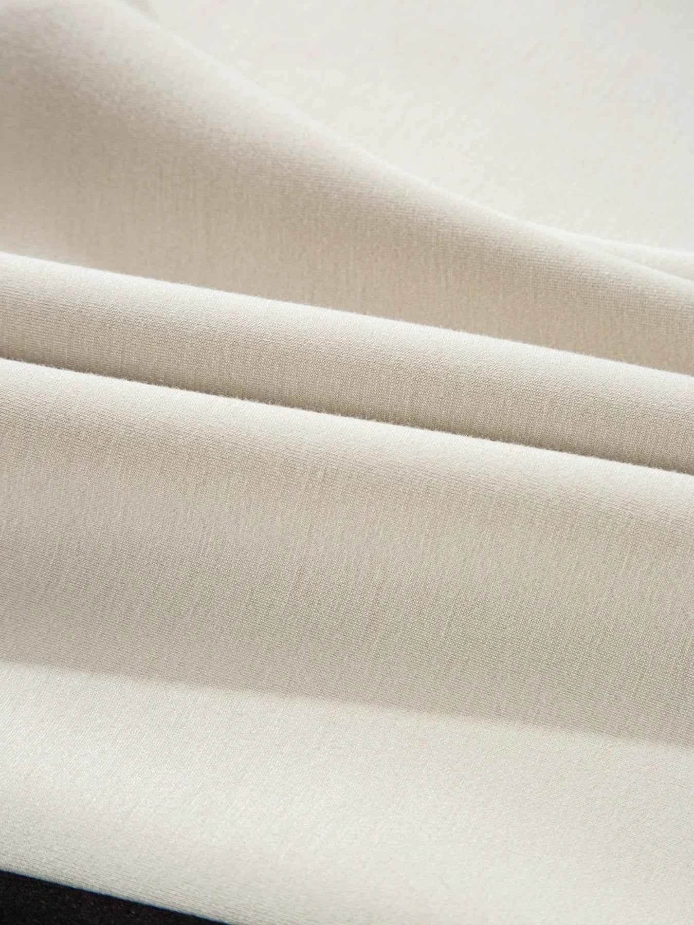 Color Block Half Zip Top & Shorts Two-Piece Set - EBYNN