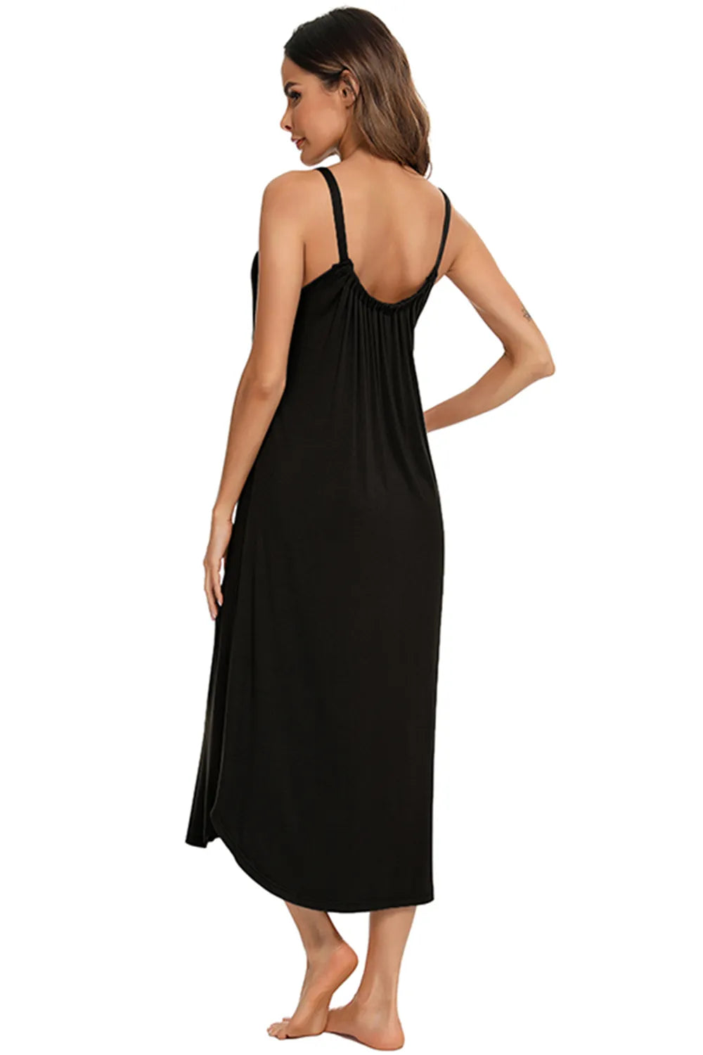 V-Neck Midi Lounge Dress.