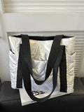 Large Solid Color Tote Bag with Side Pockets.