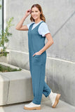 Double Take Full Size Sleeveless Straight Jumpsuit.