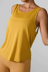 Crisscross Round Neck Active Tank Top.