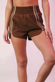 Striped Trim Detail Activewear Shorts.