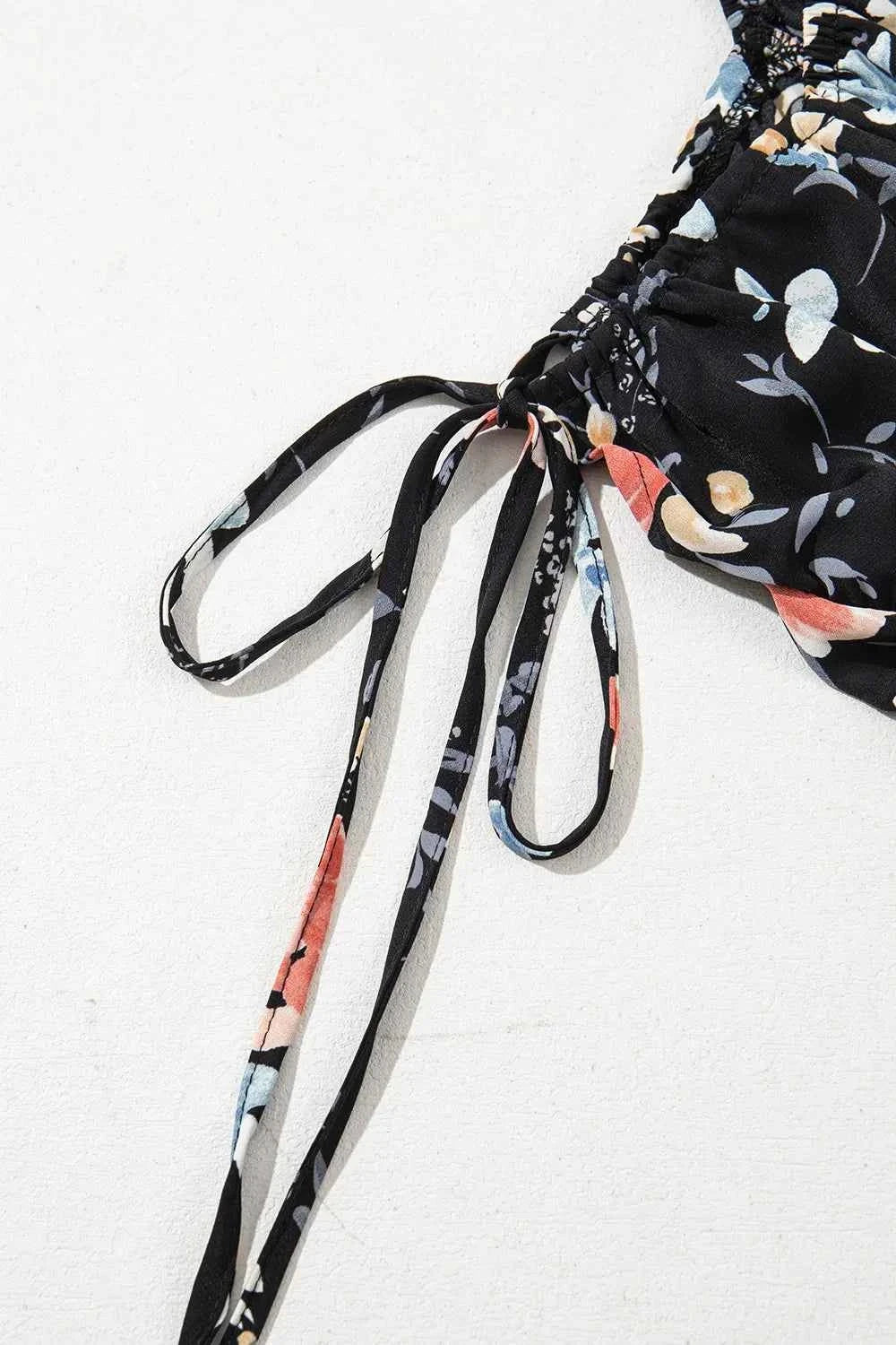 Floral Print Flounce Sleeve Midi Dress.