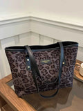 Large Leopard Print Polyester Tote Bag.
