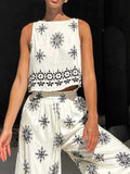 Stylish Printed Tank and Pants Set.