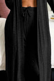 Open Front Long Sleeve Cardigan & Pants Lounge Set.