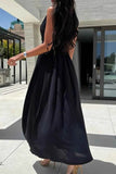 Surplice Sleeveless Maxi Dress with Slit.